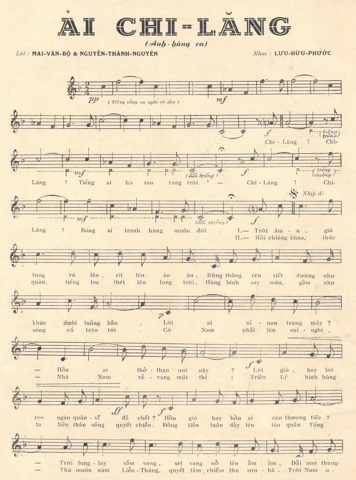 Sheet nhạc Ải Chi Lăng